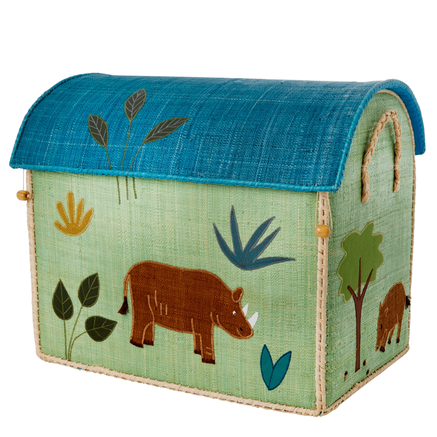 Rice by Rice Cesto Giochi In Rafia Rinoceronte Grande 3 Rice by Rice Cesto Giochi In Rafia Rinoceronte Grande