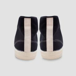 Novesta Star Dribble Hi-top Plimsoll - Black/beige/ecru