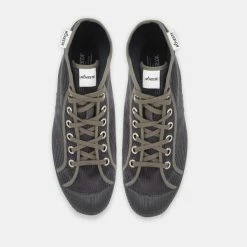 Novesta Star Dribble Hi Top Plimsoll Dark Grey Cord