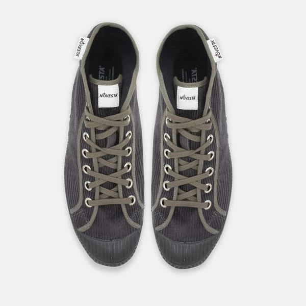 Novesta Star Dribble Hi Top Plimsoll Dark Grey Cord 3 Novesta Star Dribble Hi Top Plimsoll Dark Grey Cord