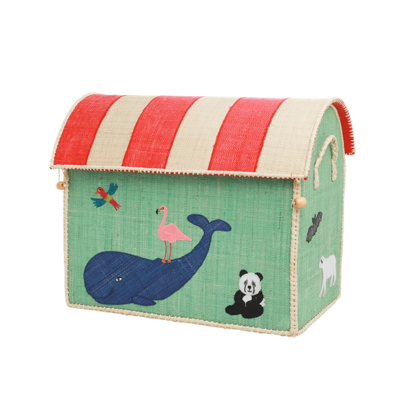 Rice by Rice Cesto Giochi In Rafia Animali Medio 3 Rice by Rice Cesto Giochi In Rafia Animali Medio