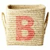 Rice by Rice Cesto Quadrato In Rafia - Lettera B