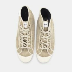 Novesta Star Dribble Hi Top Plimsoll Beige Mono 123 Wheat Cord