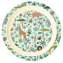 Rice by Rice Piatto Piano Melamina Animali Della Giungla Verde