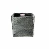 Rice by Rice Square Raffia Basket In Grey