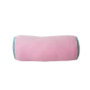 Rice by Rice Soft Velvet Bolster Pillow in Pink with Green Piping - Diametre 25, Width 60 cm