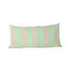 Rice by Rice Rectangular Cushion with Neon Green and Beige Stripes - L80 x W40 cm