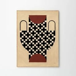 The Poster Club Vase with cross pattern Print