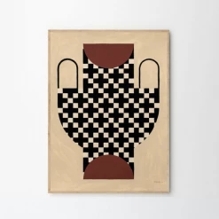 The Poster Club Vase With Cross Pattern Print | 30 X 40cm