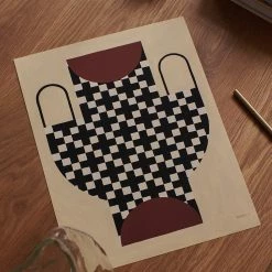 The Poster Club Vase with cross pattern Print