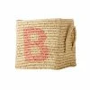 Rice by Rice Natural Raffia Basket with A to F Painted Letters