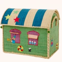 Rice by Rice Small Rafia Casa De Almacenamiento - Verde - Circus