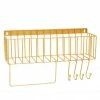 Rice by Rice Gold Metal Shelf with Hooks