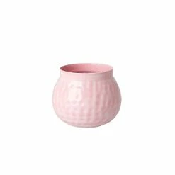 Rice by Rice Pink Metal Flower Pot
