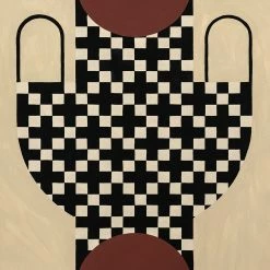 The Poster Club Vase with cross pattern Print