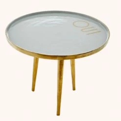 Rice by Rice Small Redondo Metal Mesa - Azul