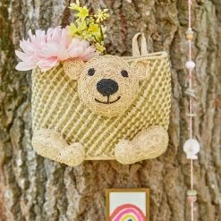 Rice by Rice Hanging Storage Basket/Bear