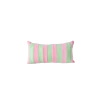 Rice by Rice Rectangular Cushion with Neon Green and Pink Stripes - L40 x W20 cm