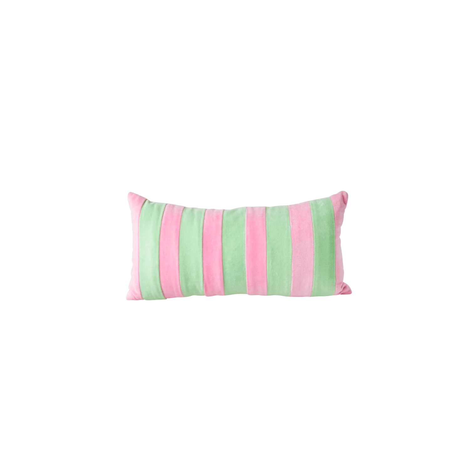 Rice by Rice Rectangular Cushion with Neon Green and Pink Stripes - L40 x W20 cm 3 Rice by Rice Rectangular Cushion with Neon Green and Pink Stripes - L40 x W20 cm